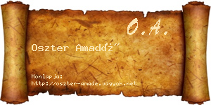 Oszter Amadé névjegykártya